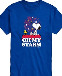Airwaves Men's Peanuts Snoopy Oh My Stars Short Sleeve T-Shirt