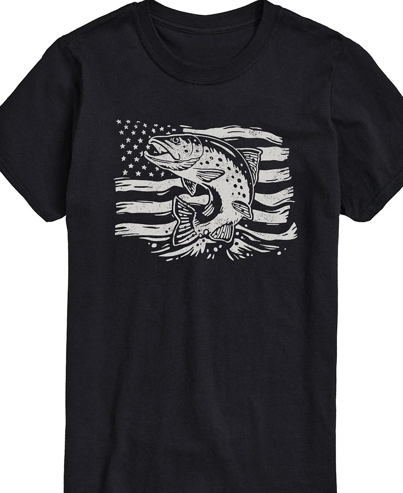 Airwaves Men's American Flag Bass Short Sleeve T-Shirt