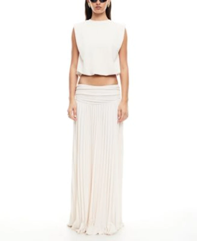 Lioness Womens Field Of Dreams Crop Top Pleated Maxi Skirt