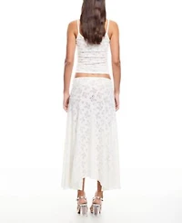 Lioness Womens Tidal Camisole Top Asymmetric Midi Skirt