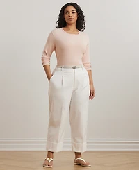 Lauren Ralph Plus Stretch Long-Sleeve Tee