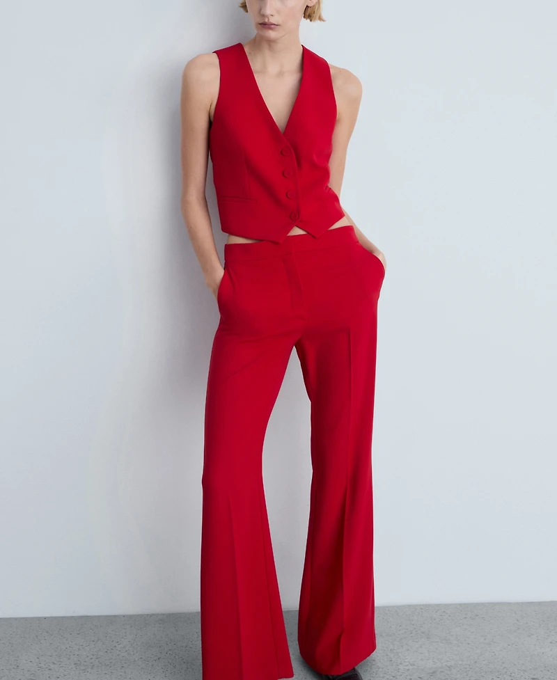 Mango Women's Wide Leg Suit Pants