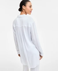 Dkny Women's Gauze Collared Button-Front Beach Shirt