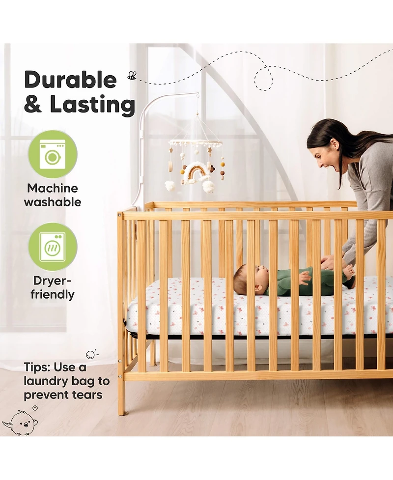 KeaBabies 2pk Aereo Fitted Crib Sheets for Boys, Girls, 52x28 Standard Baby Mattress Sheets, Bamboo Viscose Cotton
