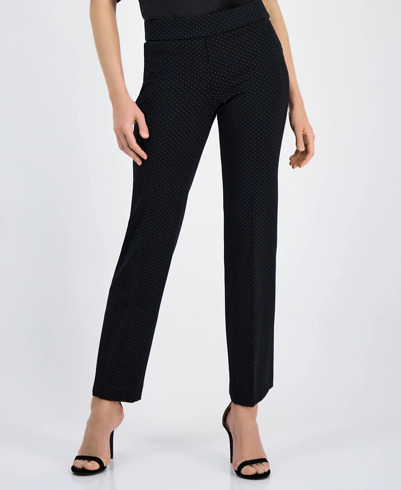 Anne Klein Women's Grace Printed Mid-Rise Straight Pants