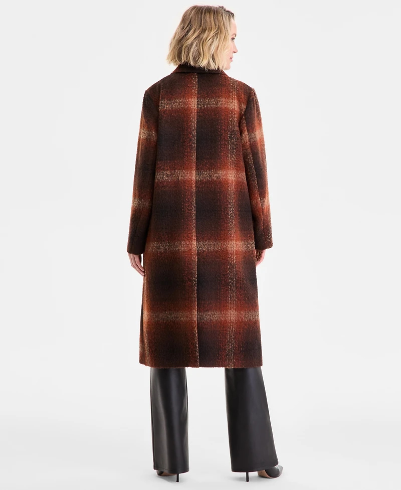 Bcbg Women's Double-Breasted Plaid Coat