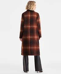 Bcbg Women's Double-Breasted Plaid Coat