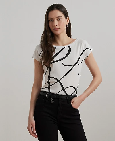Lauren Ralph Logo-Print Short-Sleeve Top