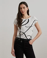Lauren Ralph Logo-Print Short-Sleeve Top