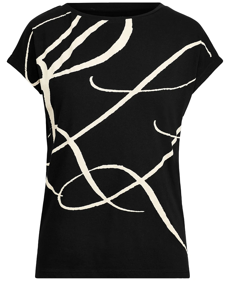 Lauren Ralph Logo-Print Short-Sleeve Top