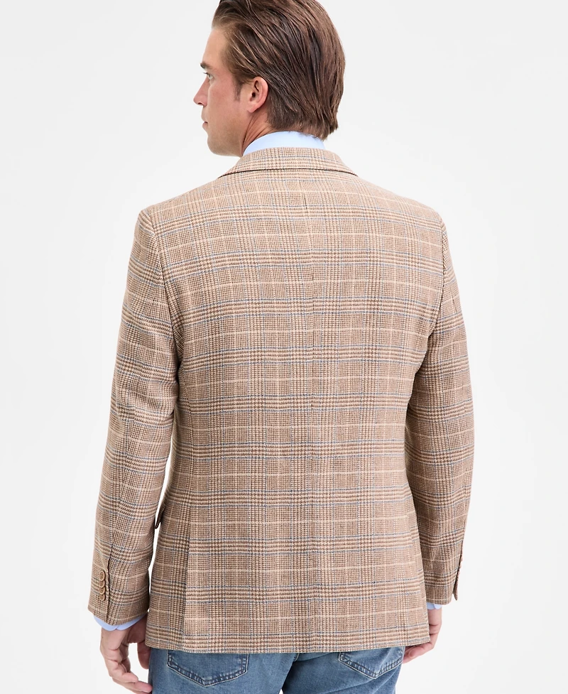Nautica Men's Modern-Fit Tan Plaid Tweed Sport Coat