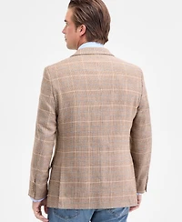 Nautica Men's Modern-Fit Tan Plaid Tweed Sport Coat