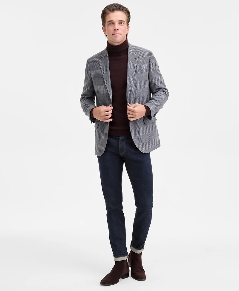 Nautica Men's Modern-Fit Gray Houndstooth Tweed Sport Coat