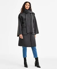 Bcbgmaxazria Womens Button Front Edge Stitch Scarf Coat P Xxs Xxl
