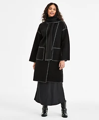 Bcbgmaxazria Petite Button-Front Scarf Coat