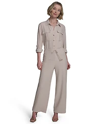 Halston Women's Drawstring Pull-On Wide-Leg Pants