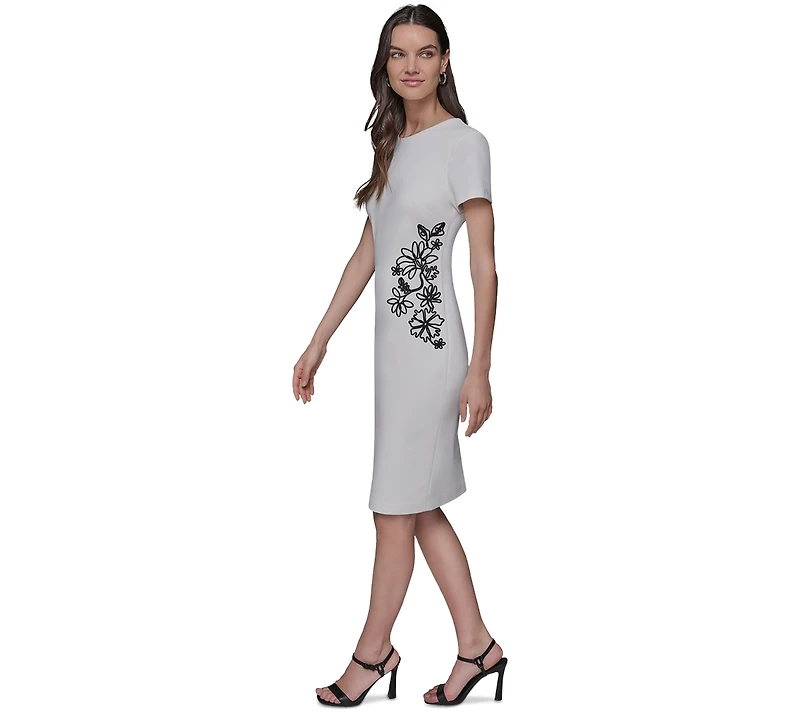 Karl Lagerfeld Paris Women's Soutache Short-Sleeve Sheath Dress