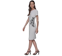 Karl Lagerfeld Paris Women's Soutache Short-Sleeve Sheath Dress