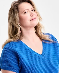 Style & Co Plus V-Neck Dolman-Sleeve Top, Exclusively at Macy's