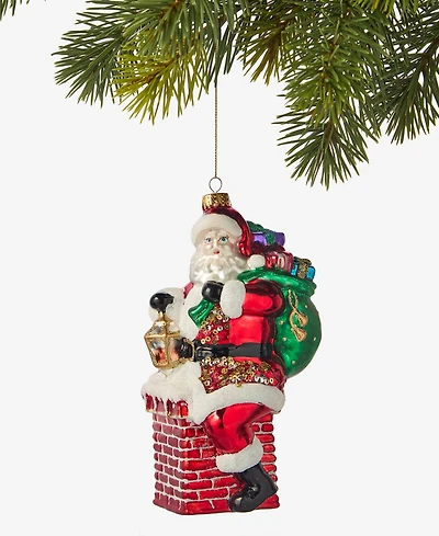 Holiday Lane Christmas Cheer Santa in Chimney Ornament, Macy's Exclusive