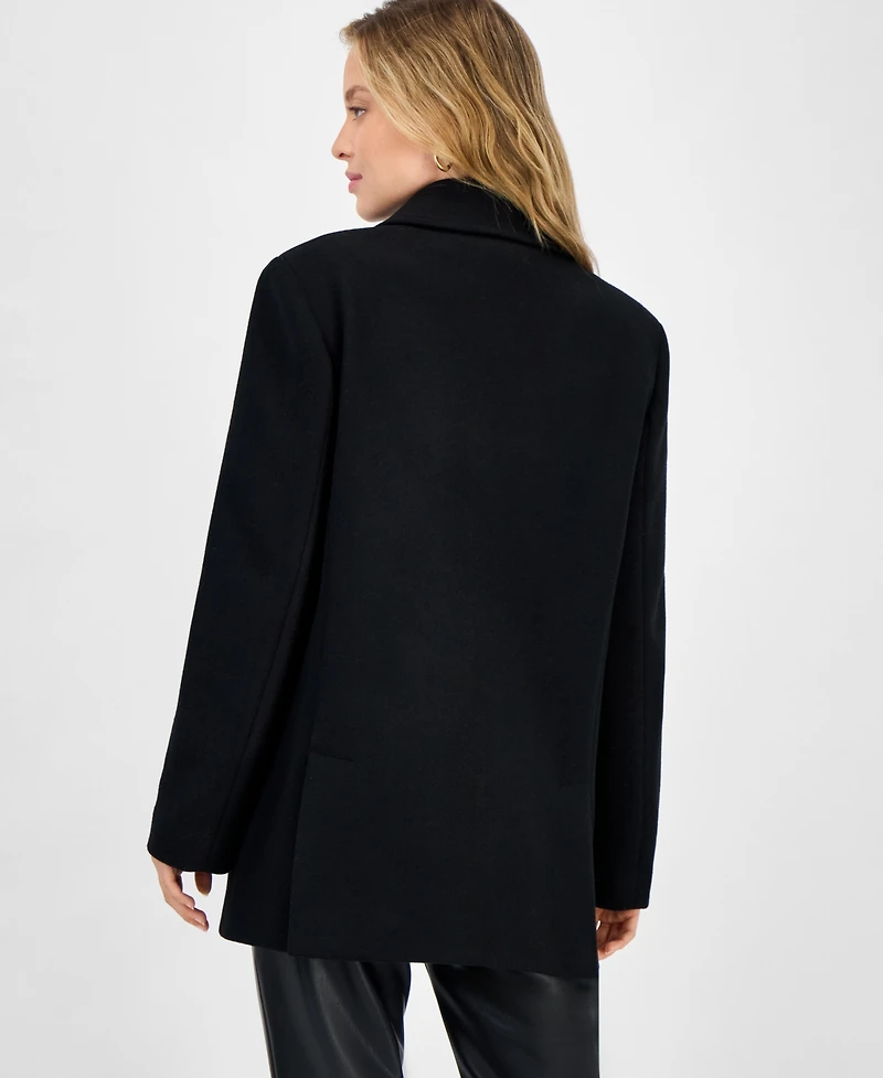 CeCe Women's Notched-Collar Two-Button Blazer Coat