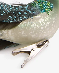 Holiday Lane Enchanted Emerald Feathered Bird Clip Ornament, Macy's Exclusive