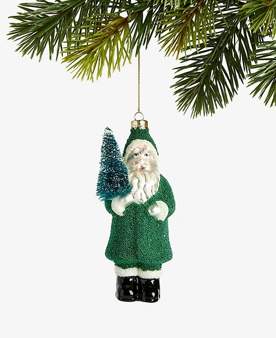 Holiday Lane Enchanted Emerald Green Santa Ornament, Macy's Exclusive