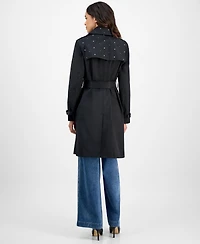 CeCe Women's Double-Breasted Studded Belted Trench Coat