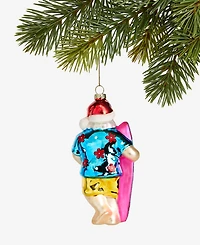 Holiday Lane Hawaii Glass Surfing Santa Ornament, Macy's Exclusive
