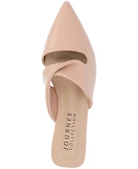 Journee Collection Women's Enniss Twist Cutout Pointed Toe Mules