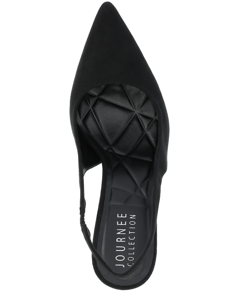 Journee Collection Women's Elenney Pointed Toe Slingback Pumps