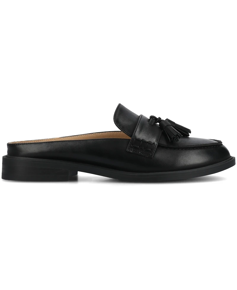 Journee Collection Women's Azura Tassel Round Toe Comfort Mule Loafer