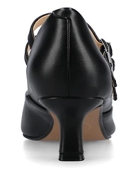 Journee Collection Women's Carnation Mary Jane Pointed Toe Comfort Pumps