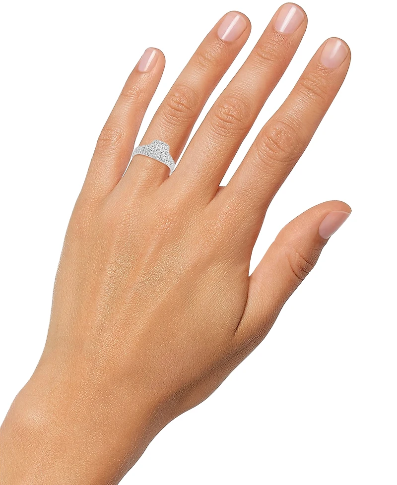 Diamond Double Halo Bridal Set (1 ct. t.w.) in 14k White Gold