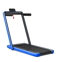 2-in-1 Electric Motorized Folding Treadmill with Dual Display, Speaker & Compact Design for Home Workouts