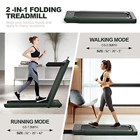 2-in-1 Electric Motorized Folding Treadmill with Dual Display, Speaker & Compact Design for Home Workouts