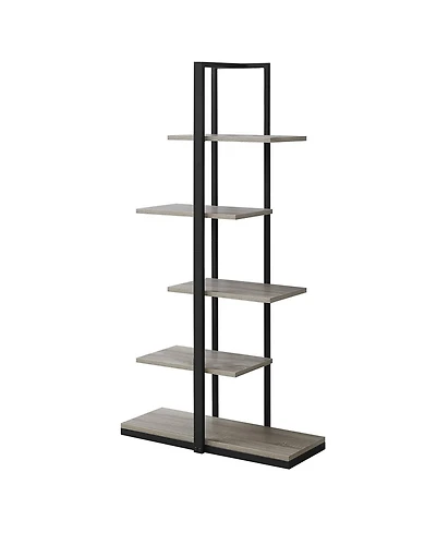 Metal 5-Tier Etagere Bookshelf – Freestanding Industrial Display Storage Unit