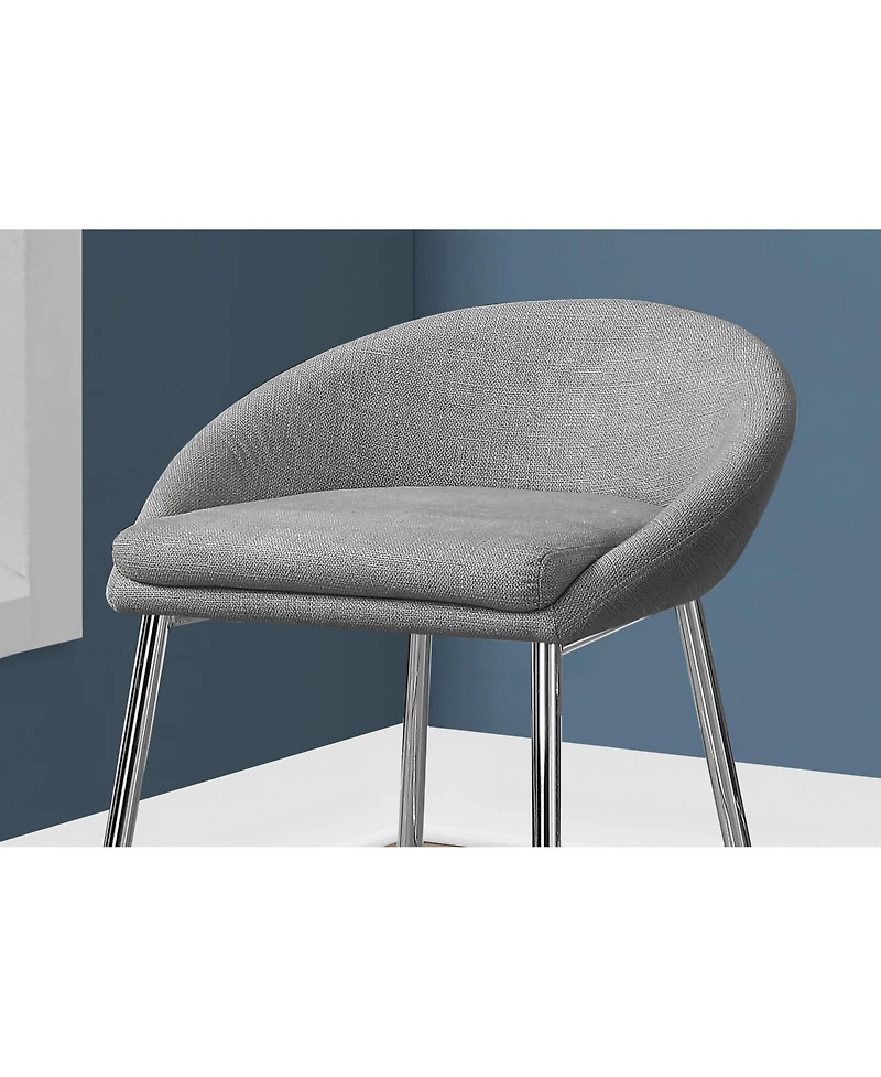 Stylish Set of Two Metal Bar Chairs with Low Back Support