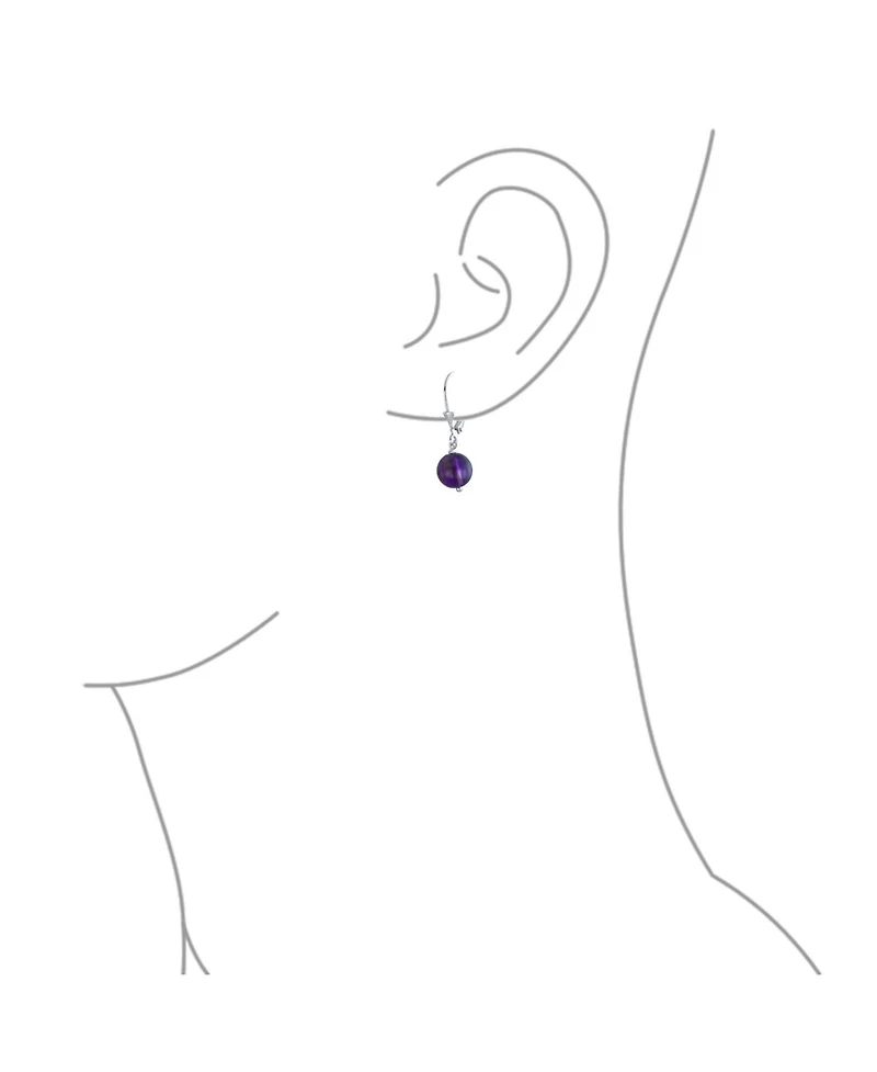 Bling Jewelry Set of 3 Sterling Silver Drop Earrings with Natural Stones Balls 8MM