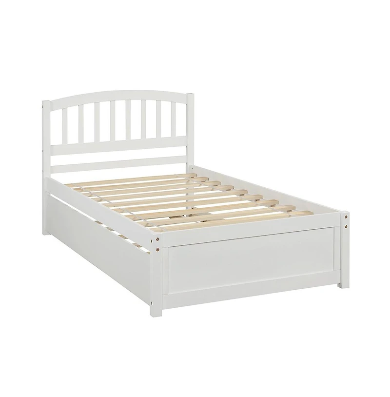 Space-Saving Bed with Trundle for Guest Room or Kids Room