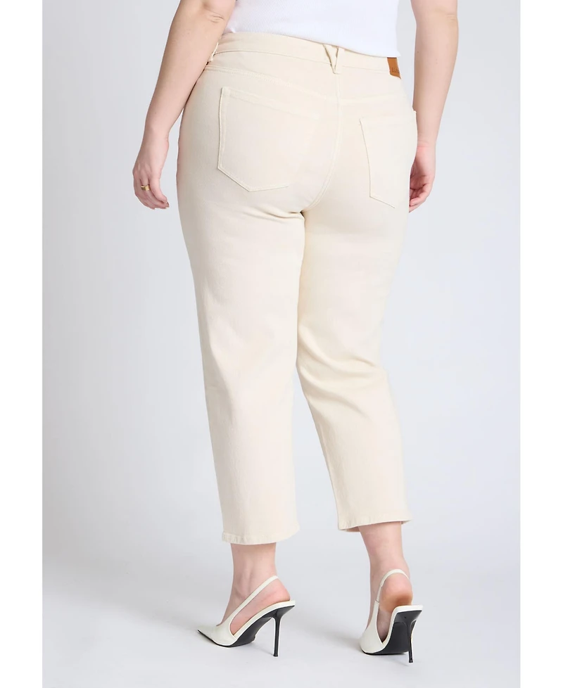 Eloquii Women's The Naomi Comfort Stretch Straight Crop Jean