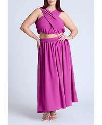 Eloquii Women's Shirred Wrap Crop Top
