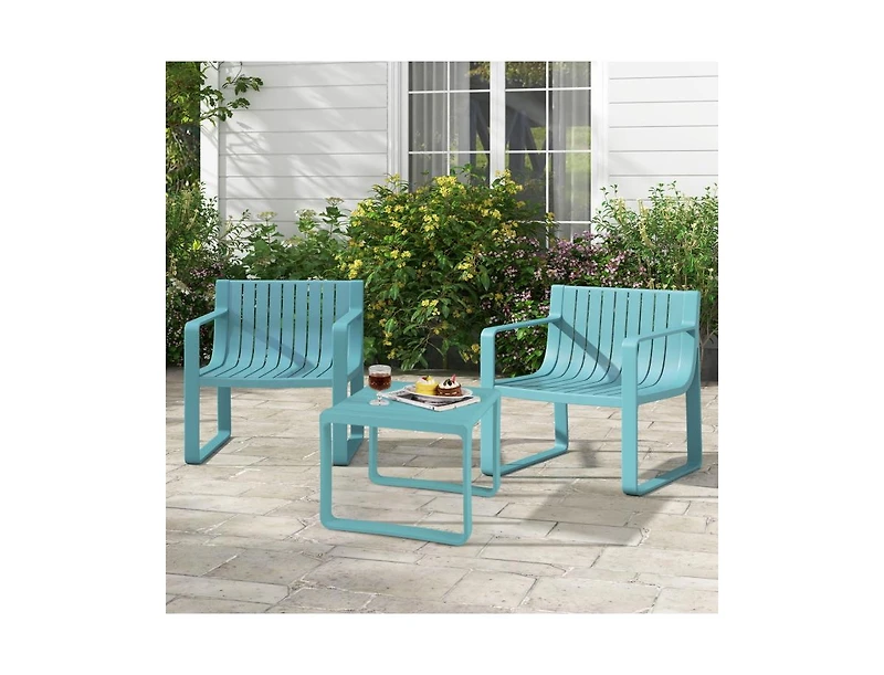 Patio Chairs Set of 2 with Curved Backrests and Seats