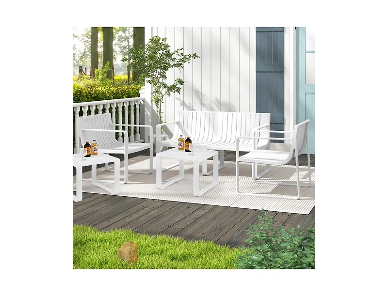 Patio Chairs Set of 2 with Curved Backrests and Seats