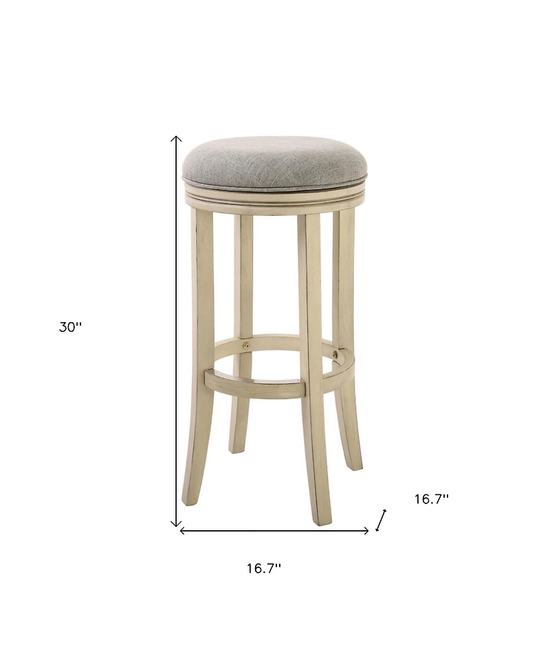 Solid Wood Swivel Backless Bar Height Bar Chair