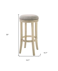 Solid Wood Swivel Backless Bar Height Bar Chair