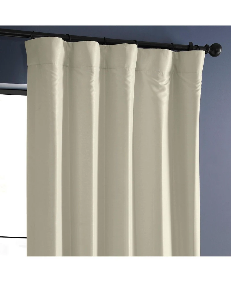 Half Price Drapes Off White Vintage Textured Faux Dupioni Silk Curtain