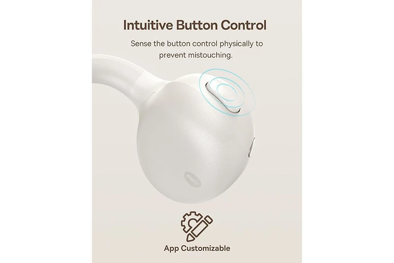 Baseus Open Earbuds True Wireless Earbuds Bluetooth 5.3 Open Ear Headphones Sport Earphones,MC1 White