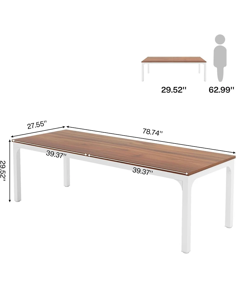 Tribesigns 6.5 Ft Conference Table, Meeting Table, 78.74" W x 27.56" D Large Office Conference Table, Modern Seminar Table for Conference Room, Boardr