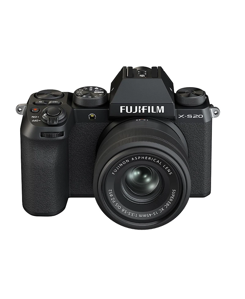 Fujifilm X-S20 Mirrorless Camera with Xc 15-45mm f/3.5-5.6 Ois Pz Lens, Black, Bundle with 64GB Memory Card and Shoulder Bag